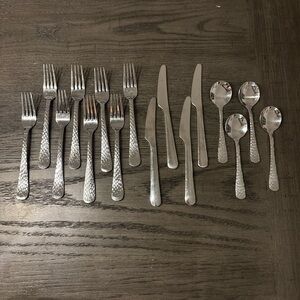 Service for 4-8 / 16pc Elegant Silver Flatware Set stainless steel Heavy Weight